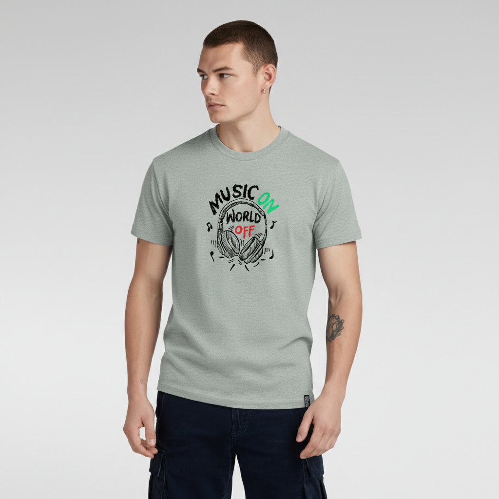 Men Regular Pure Cotton Printed T-Shirt