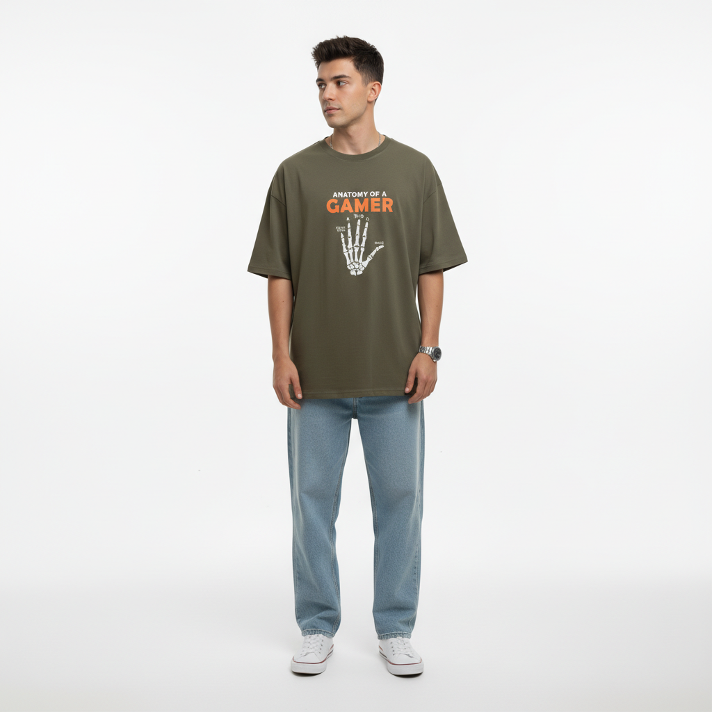 Men Oversized Cotton Printed T-Shirt