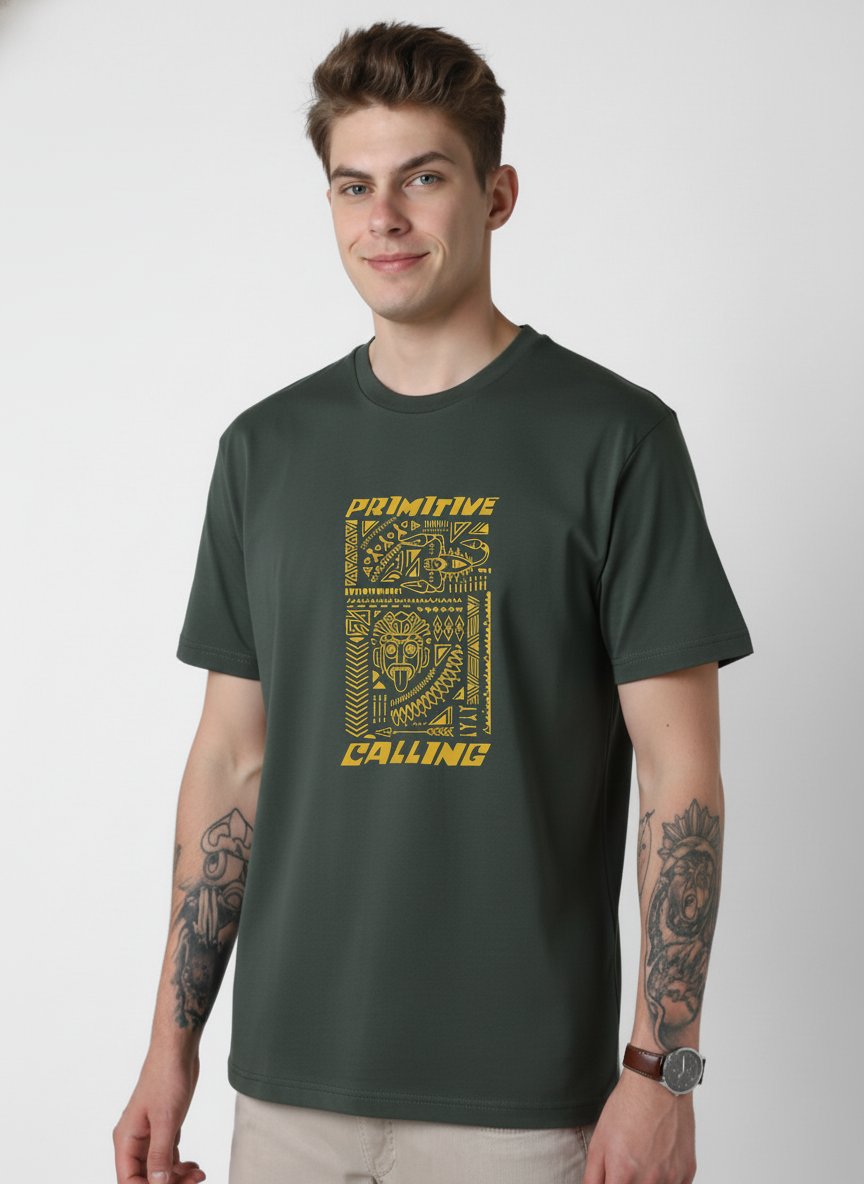 Men Cotton Tribal T-Shirt