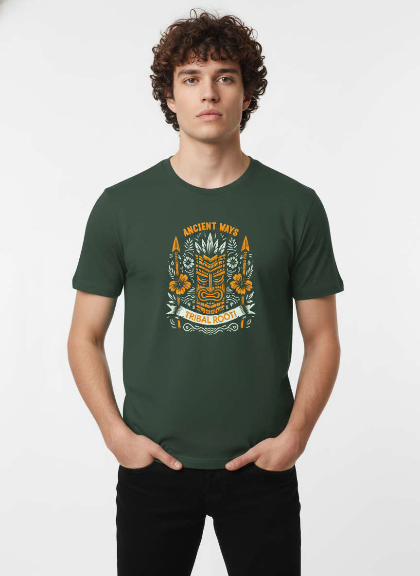 Men Cotton Tribal T-Shirt