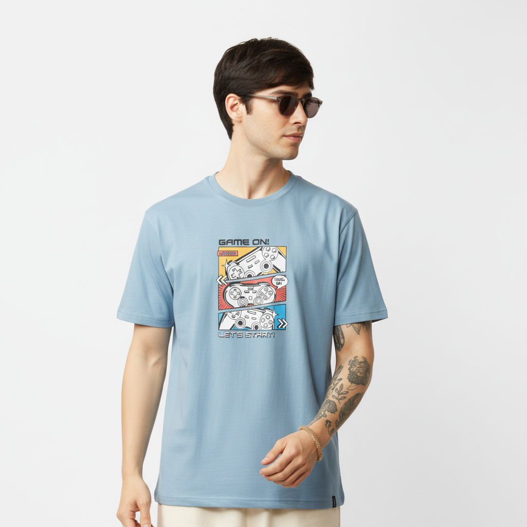 Men Regular Pure Cotton Printed T-Shirt