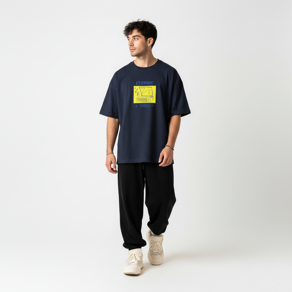 Men Oversized Cotton Printed T-Shirt
