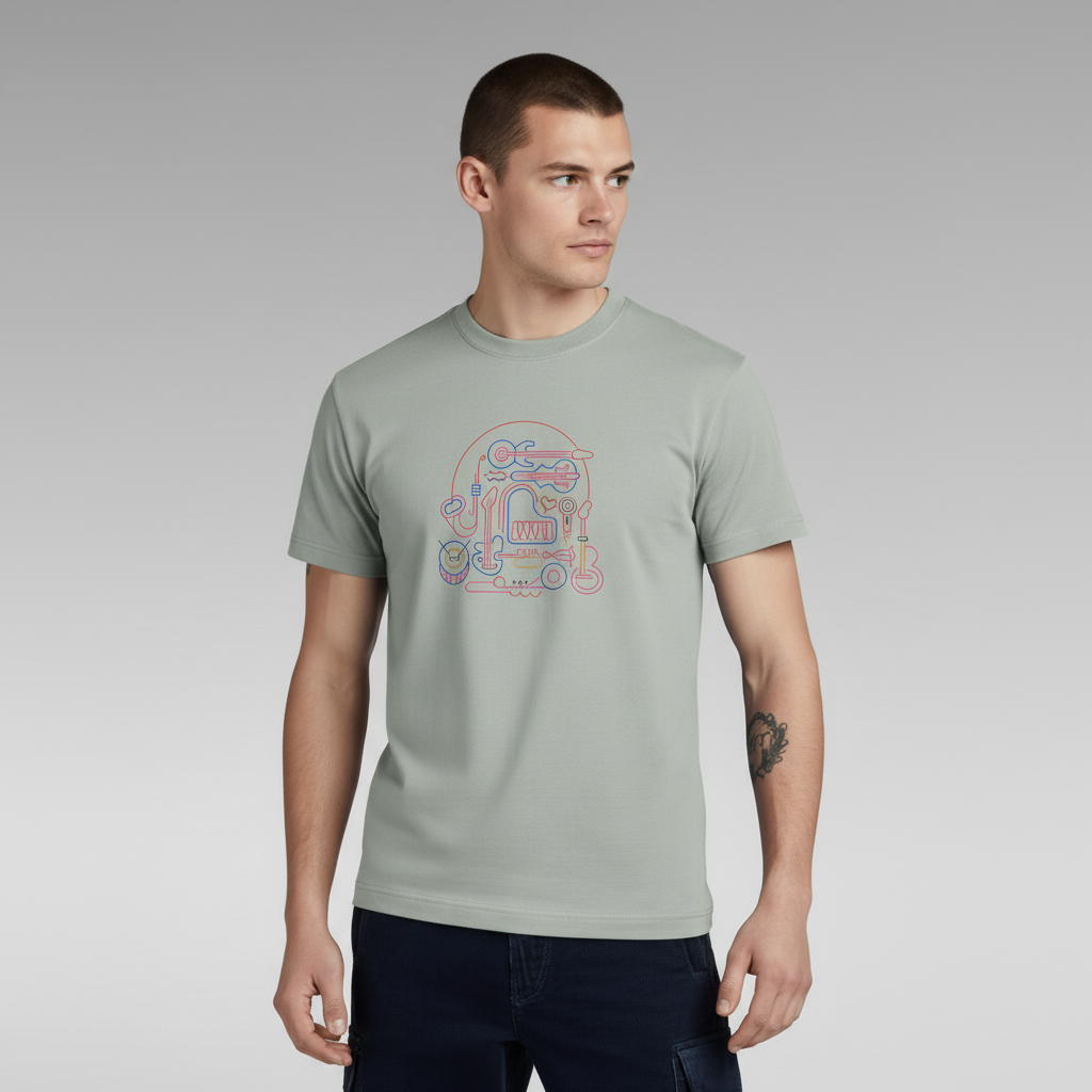 Men Regular Pure Cotton Printed T-Shirt