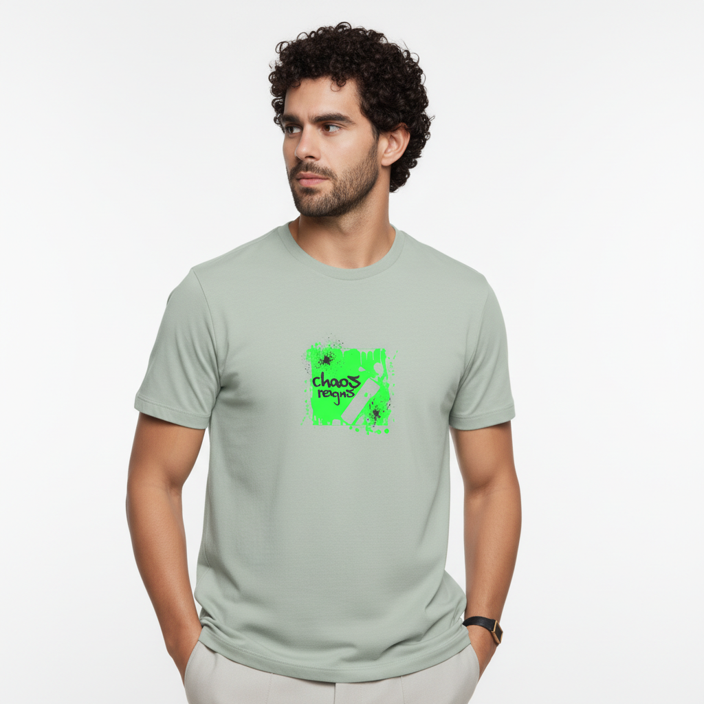 Men Regular Pure Cotton Printed T-Shirt