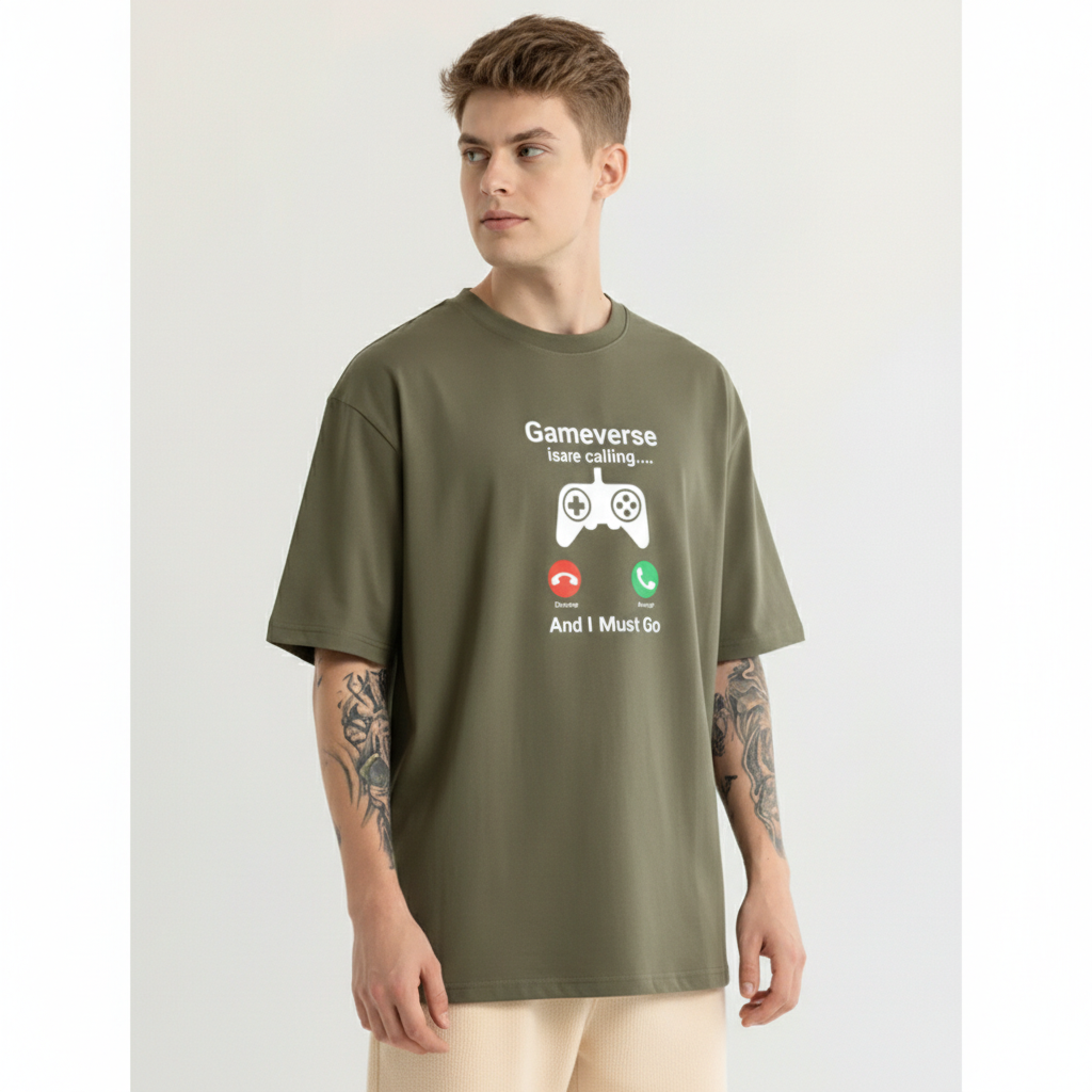 Men Oversized Cotton Printed T-Shirt