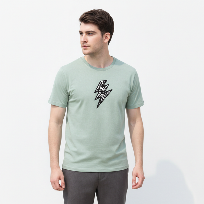 Men Regular Pure Cotton Printed T-Shirt