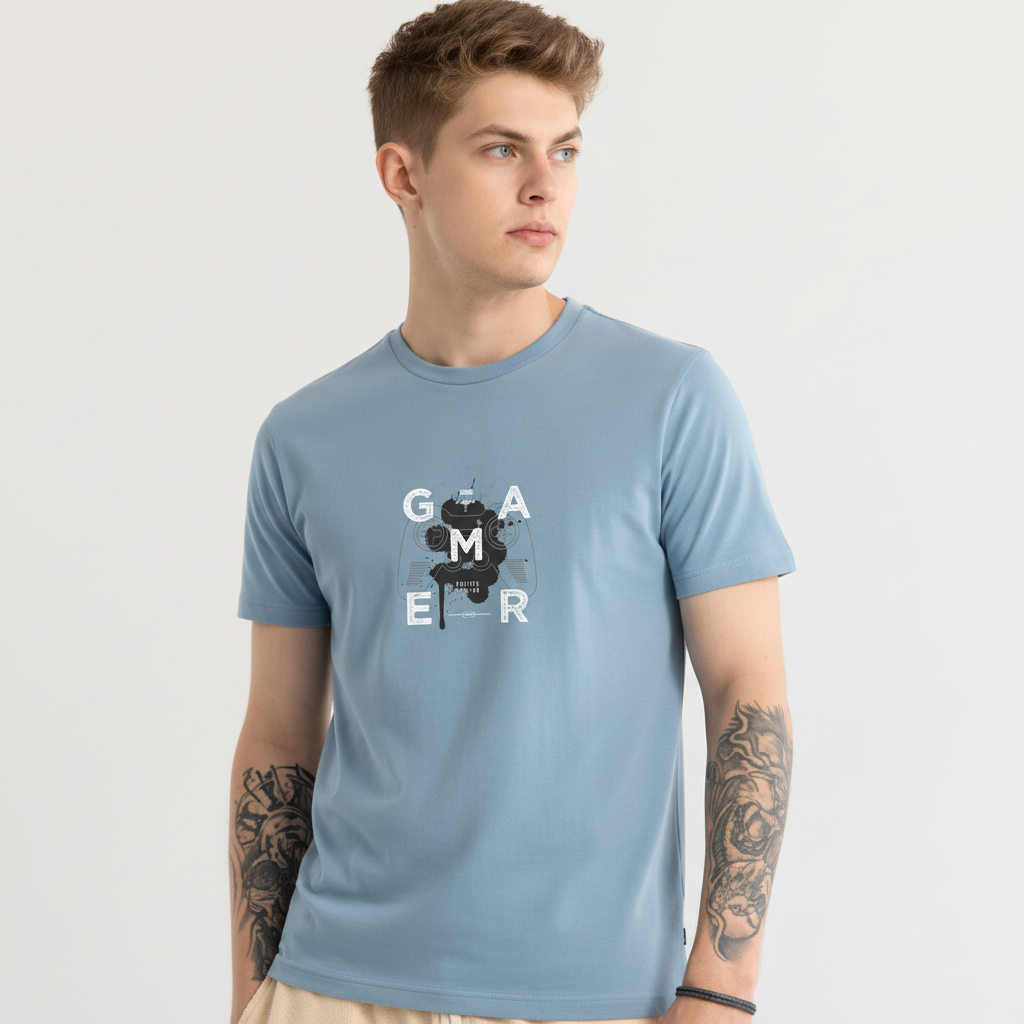 Men Regular Pure Cotton Printed T-Shirt