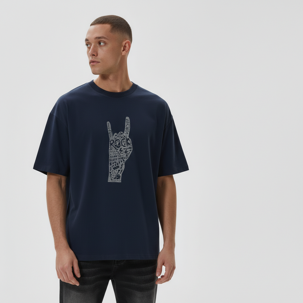 Men Oversized Cotton Printed T-Shirt