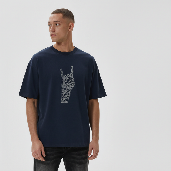 Men Oversized Cotton Printed T-Shirt