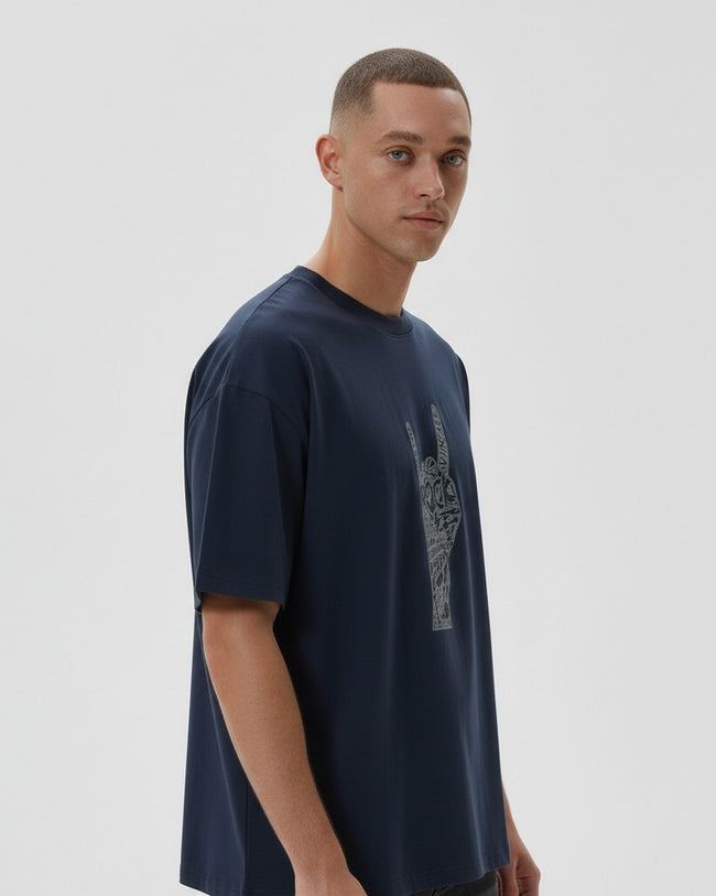 Men Oversized Cotton Printed T-Shirt
