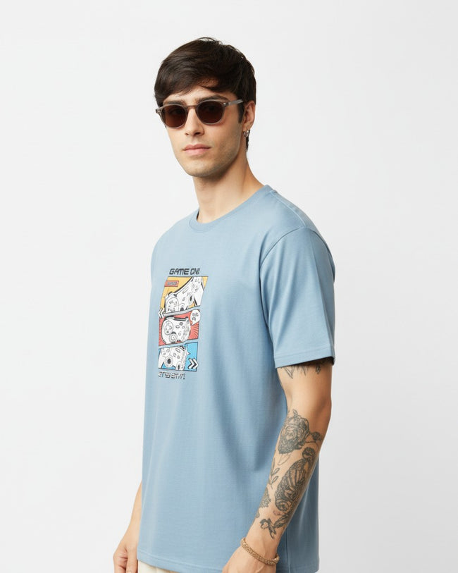 Men Regular Pure Cotton Printed T-Shirt