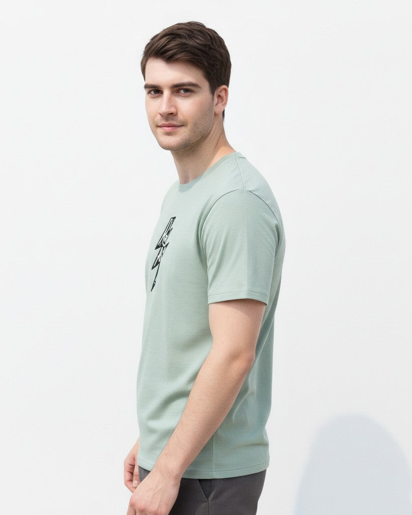 Men Regular Pure Cotton Printed T-Shirt