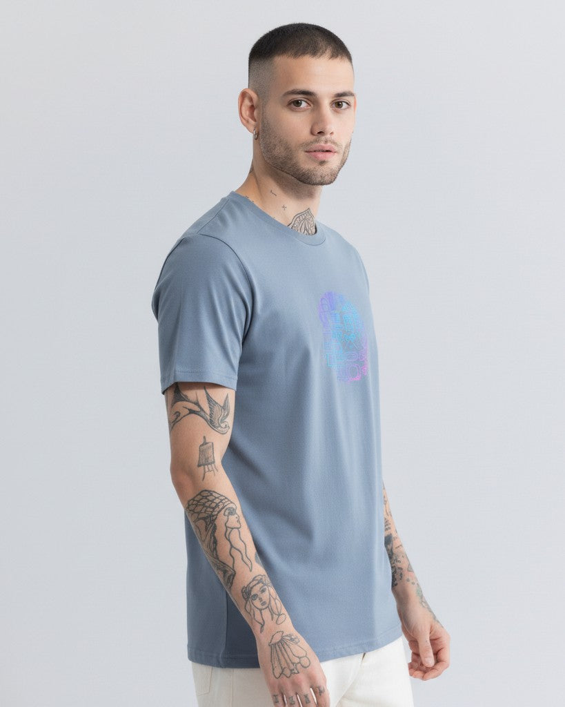Men Regular Pure Cotton Printed T-Shirt
