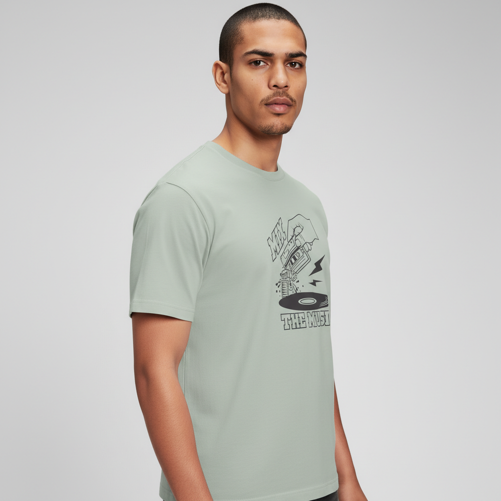 Men Regular Pure Cotton Printed T-Shirt