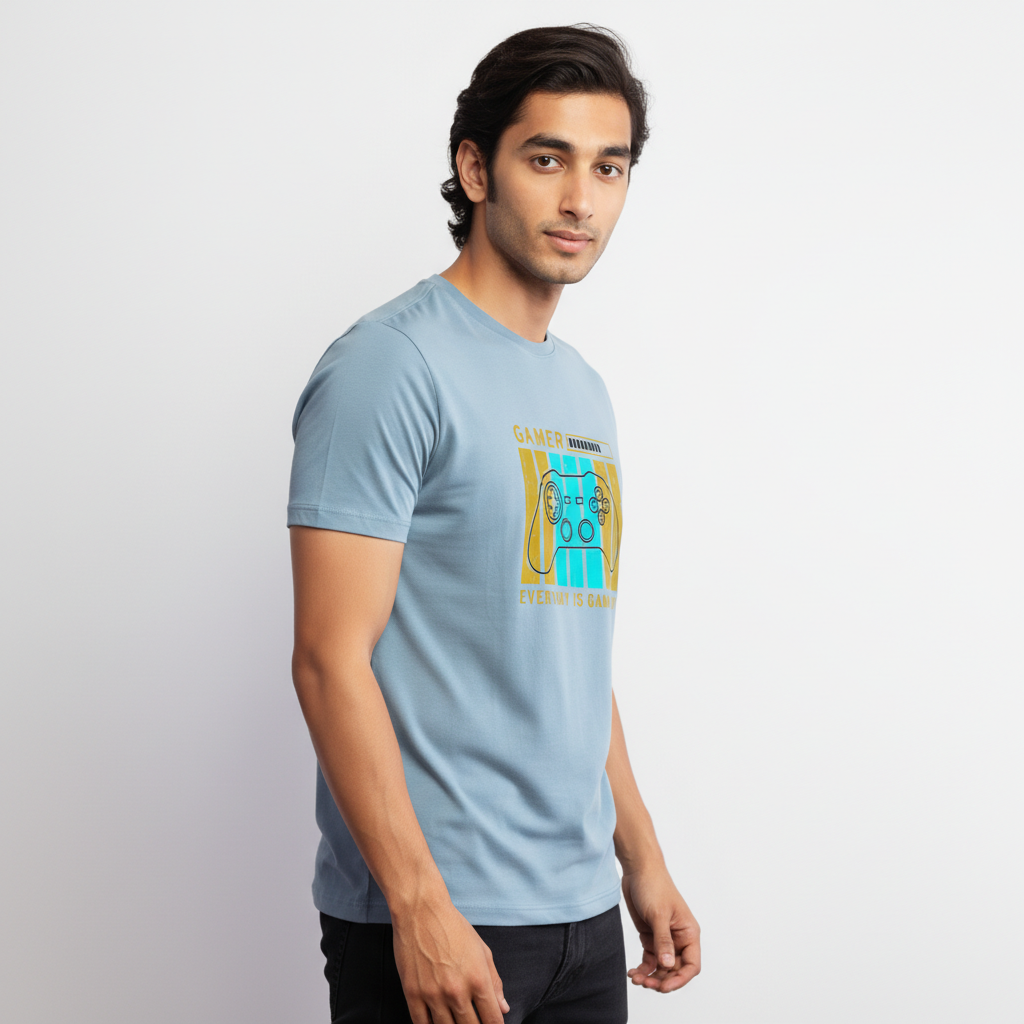 Men Regular Pure Cotton Printed T-Shirt