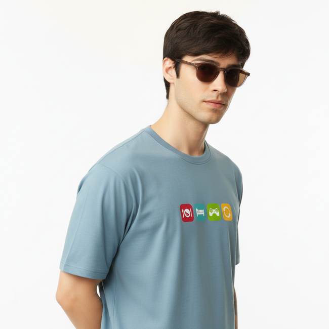 Men Regular Pure Cotton Printed T-Shirt