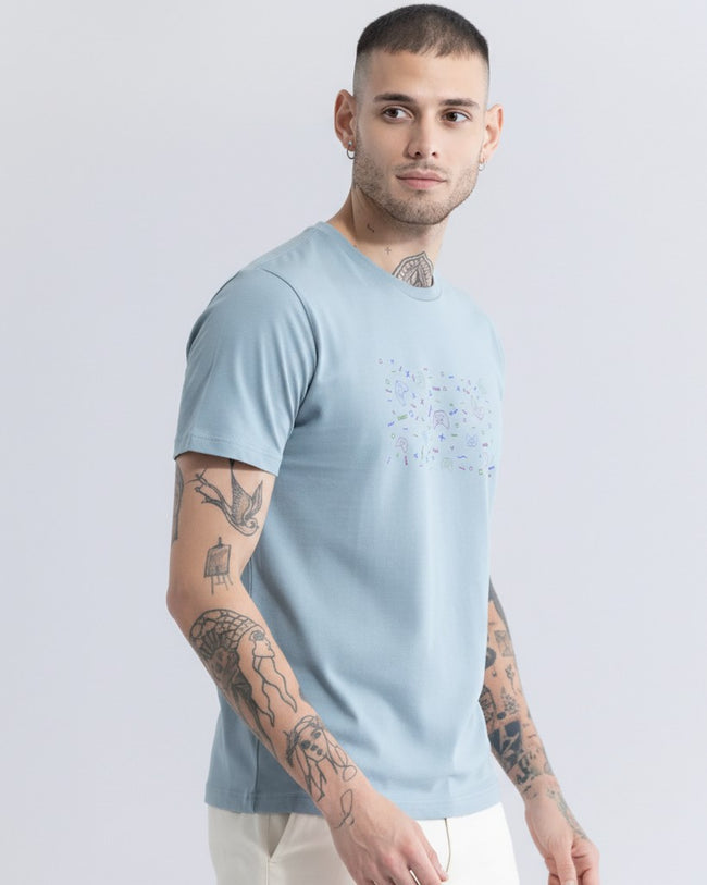 Men Regular Pure Cotton Printed T-Shirt