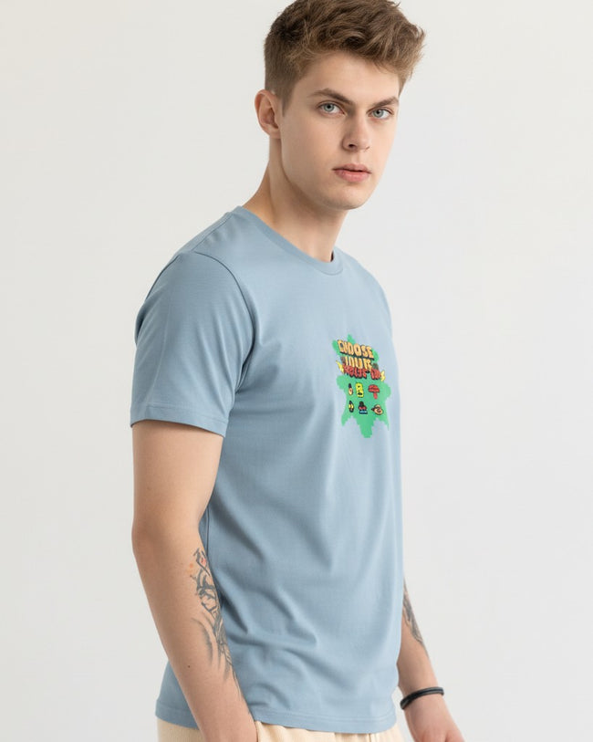 Men Regular Pure Cotton Printed T-Shirt