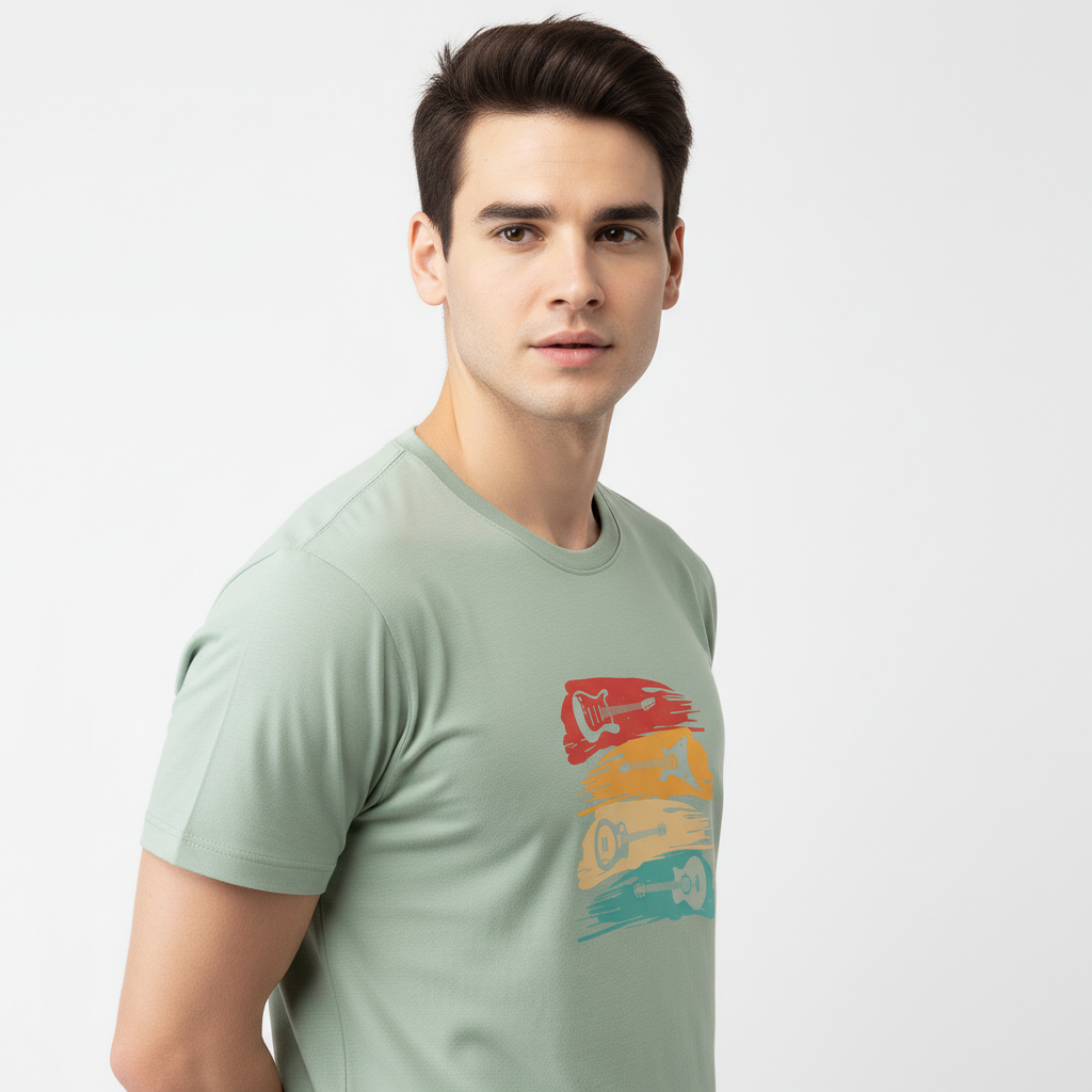 Men Regular Pure Cotton Printed T-Shirt