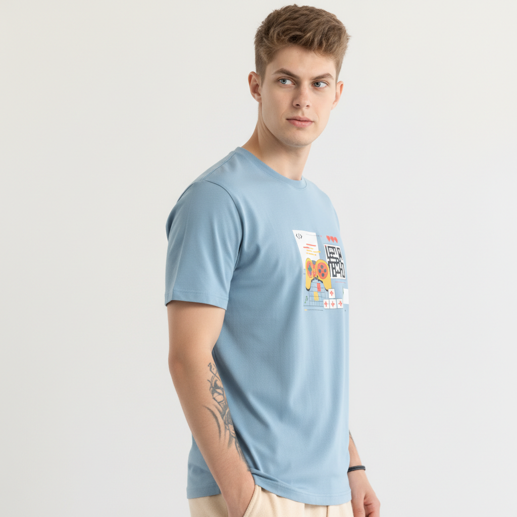 Men Regular Pure Cotton Printed T-Shirt
