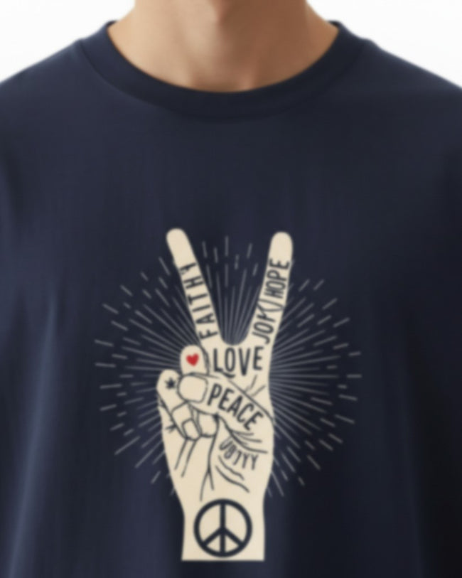 Men Oversized Cotton Printed T-Shirt