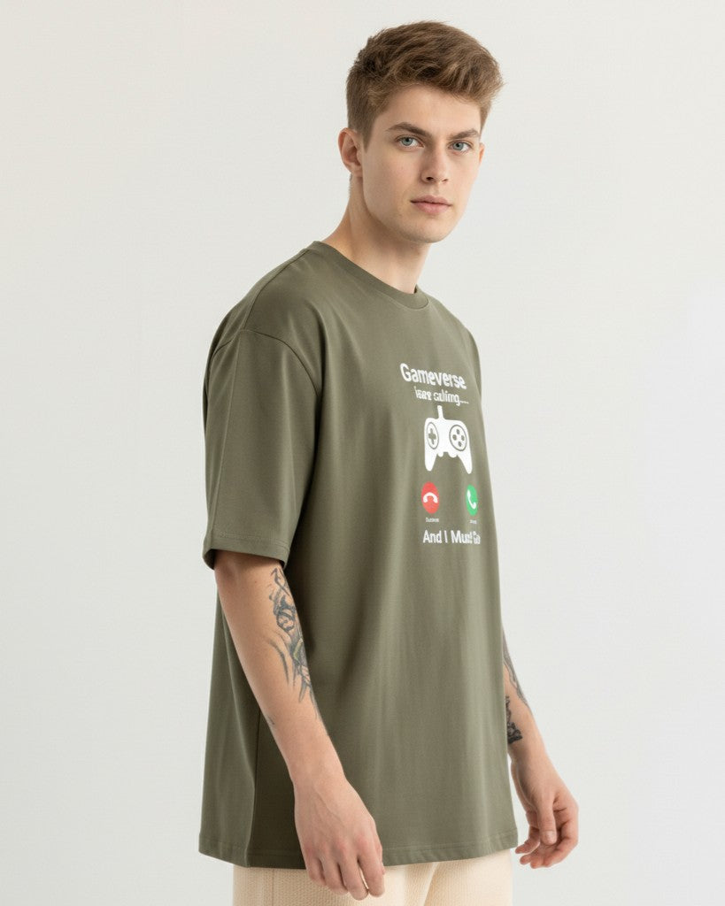 Men Oversized Cotton Printed T-Shirt