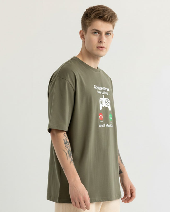 Men Oversized Cotton Printed T-Shirt