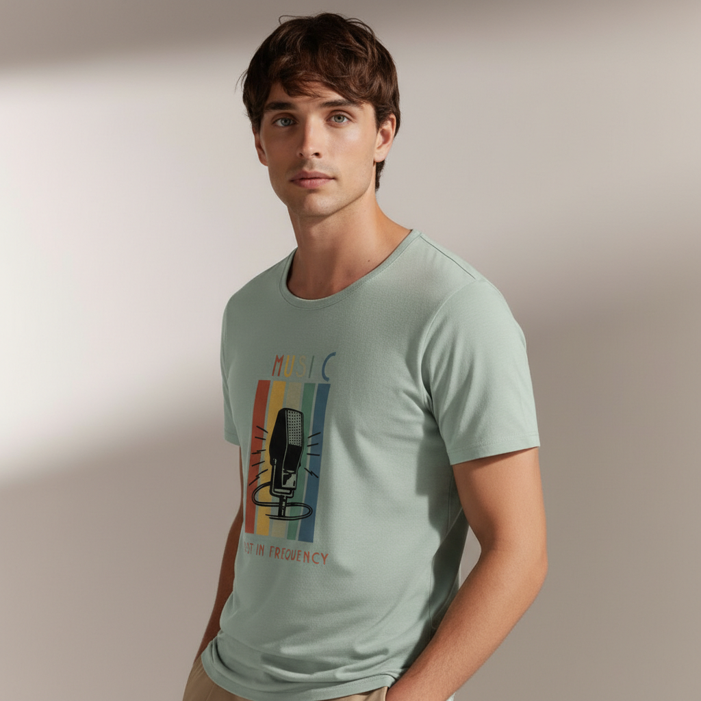 Men Regular Pure Cotton Printed T-Shirt