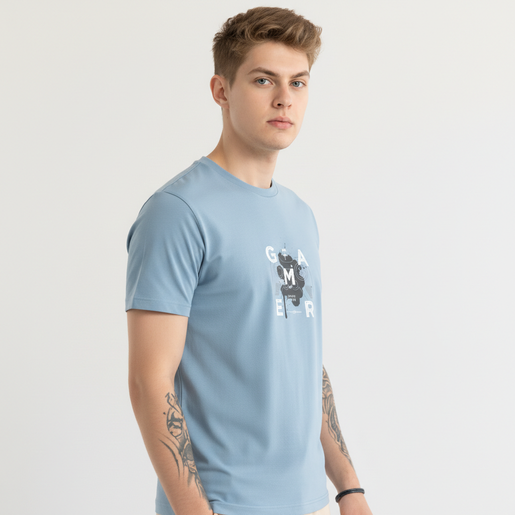 Men Regular Pure Cotton Printed T-Shirt