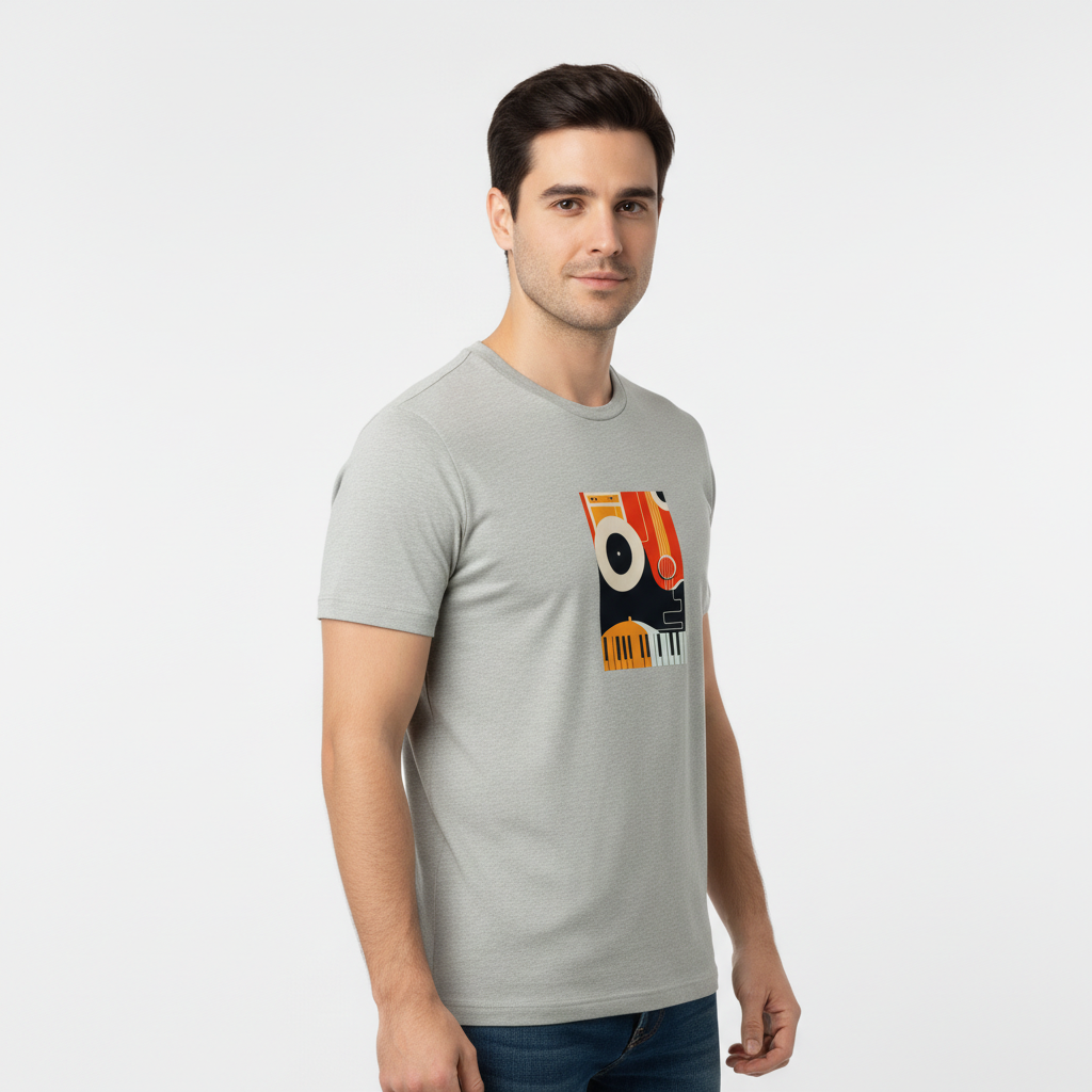 Men Regular Pure Cotton Printed T-Shirt