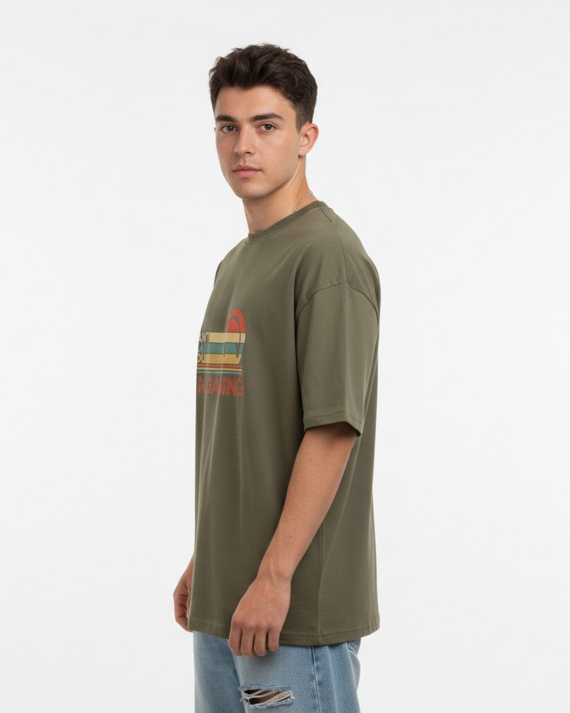 Men Oversized Cotton Printed T-Shirt