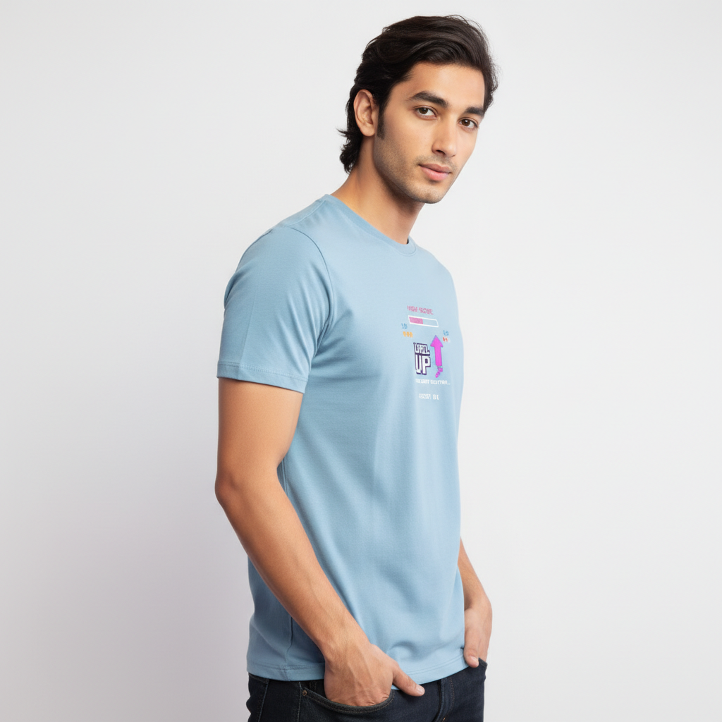 Men Regular Pure Cotton Printed T-Shirt