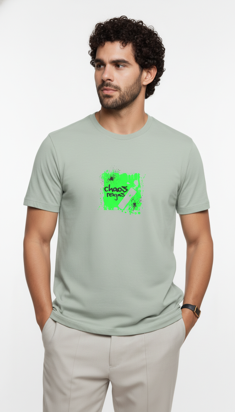 Men Regular Pure Cotton Printed T-Shirt