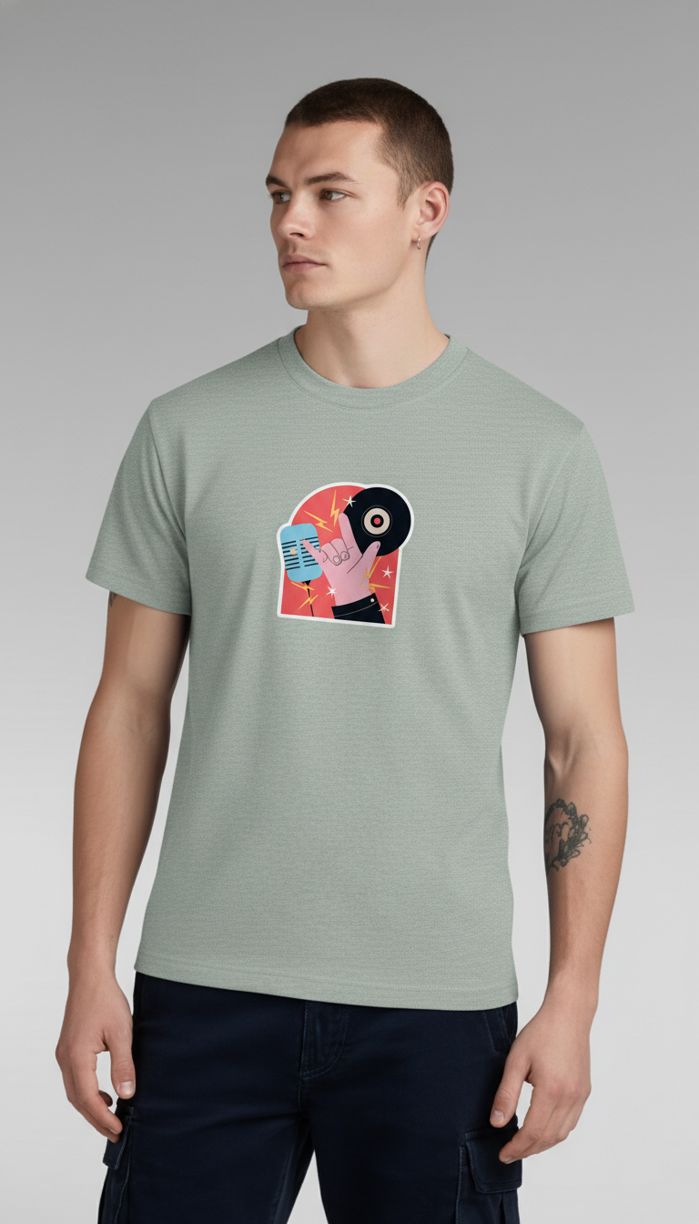 Men Regular Pure Cotton Printed T-Shirt