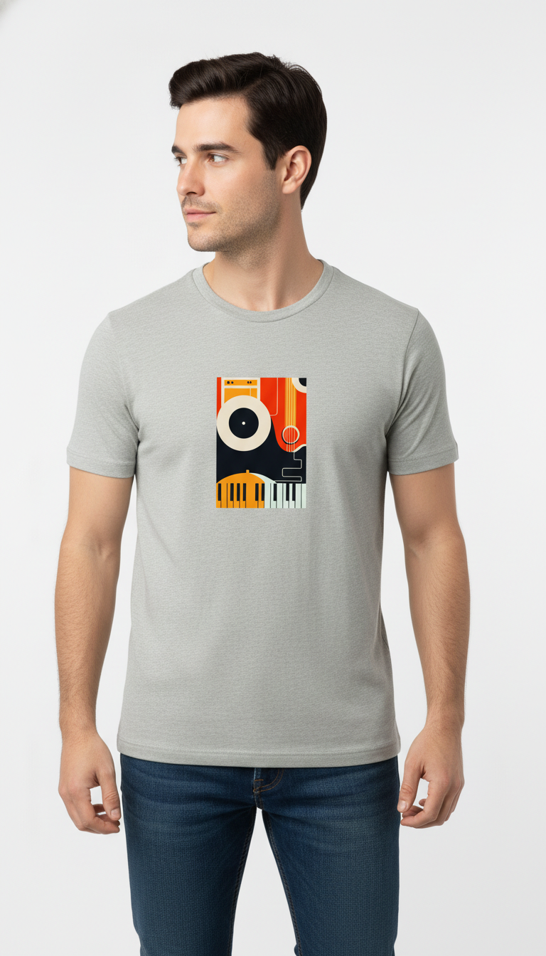 Men Regular Pure Cotton Printed T-Shirt