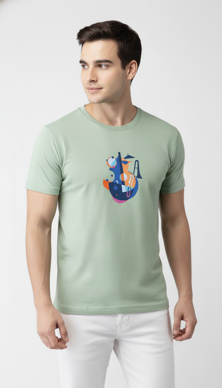 Men Regular Pure Cotton Printed T-Shirt