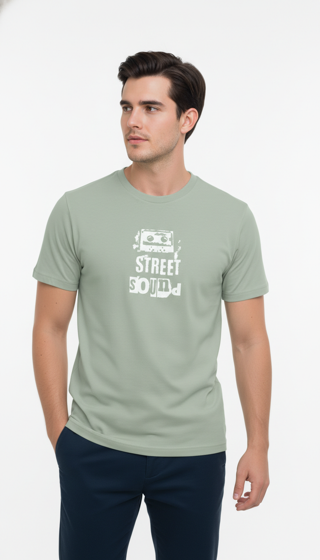 Men Regular Pure Cotton Printed T-Shirt