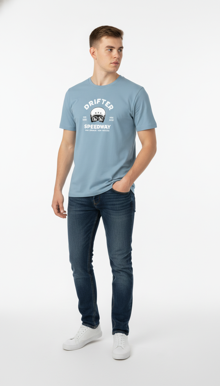 Men Regular Pure Cotton Printed T-Shirt