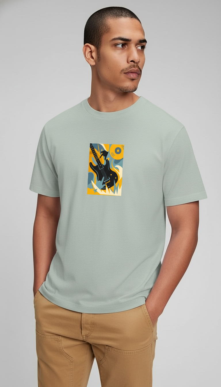Men Regular Pure Cotton Printed T-Shirt
