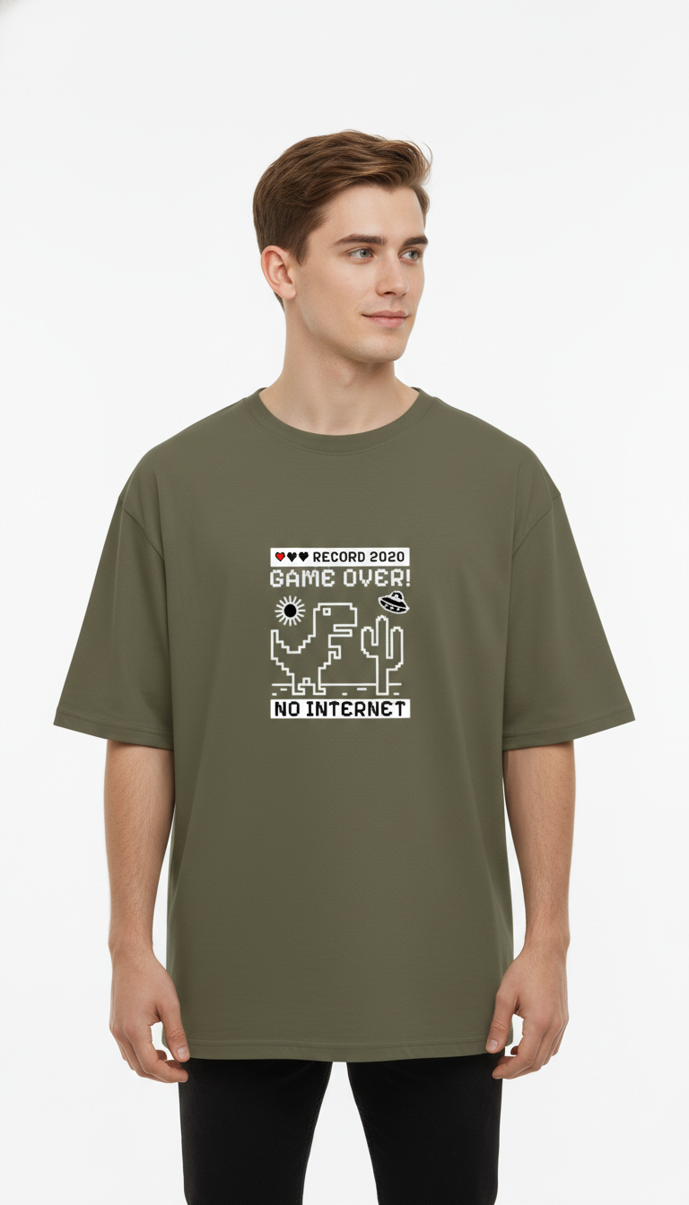 Men Oversized Cotton Printed T-Shirt