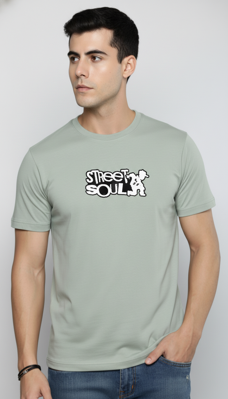 Men Regular Pure Cotton Printed T-Shirt