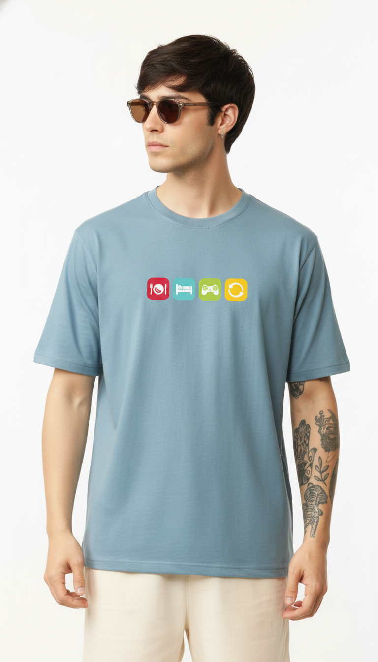 Men Regular Pure Cotton Printed T-Shirt