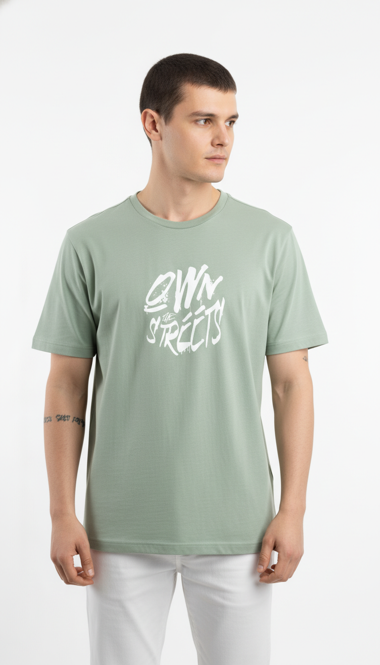 Men Regular Pure Cotton Printed T-Shirt