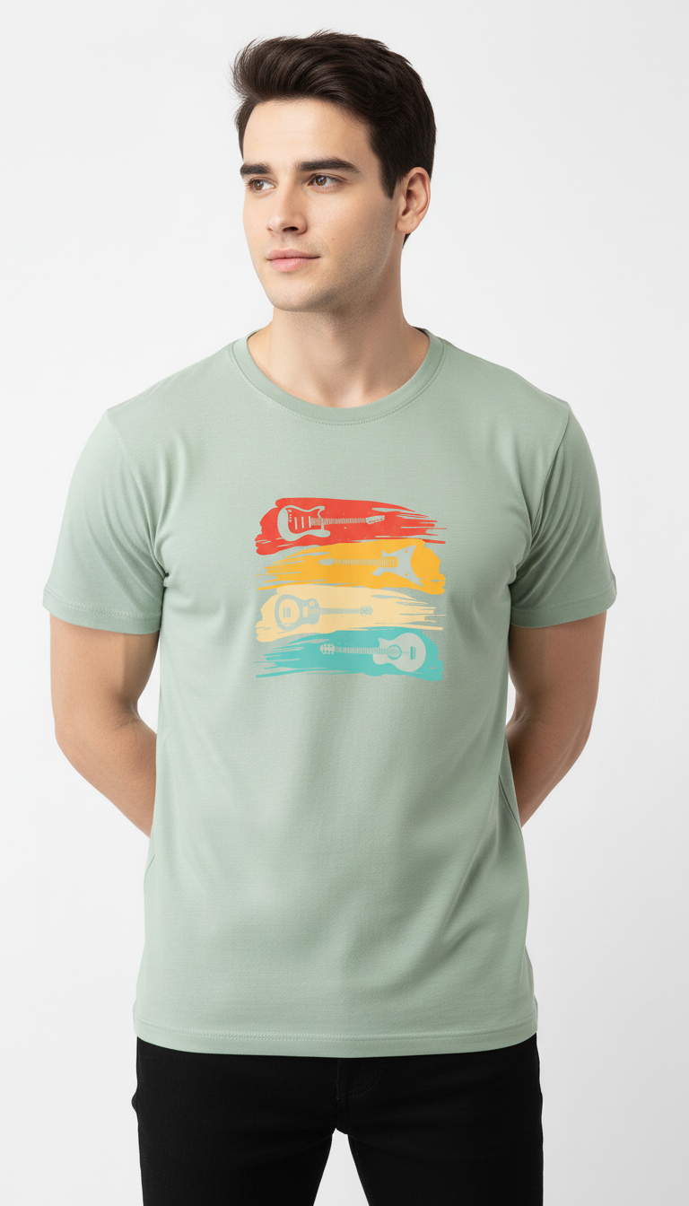 Men Regular Pure Cotton Printed T-Shirt