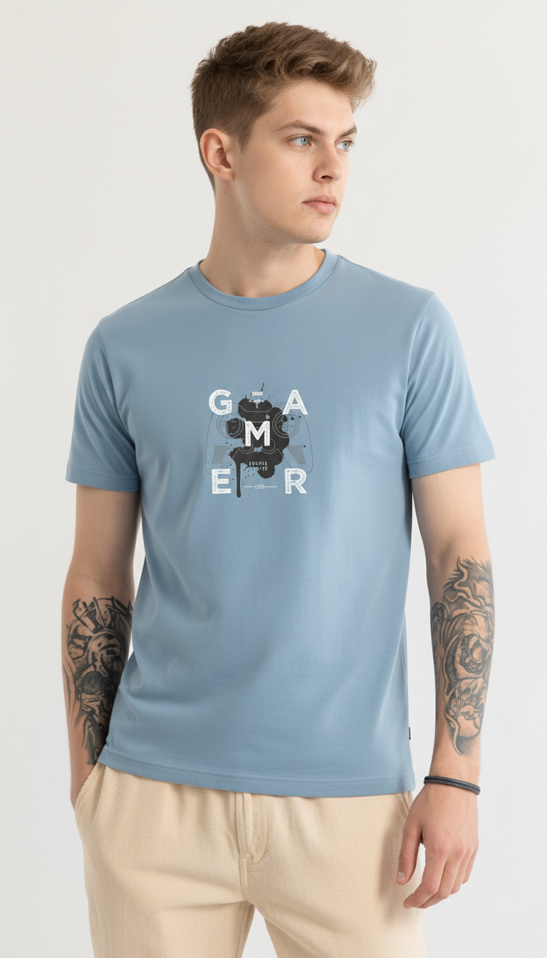 Men Regular Pure Cotton Printed T-Shirt