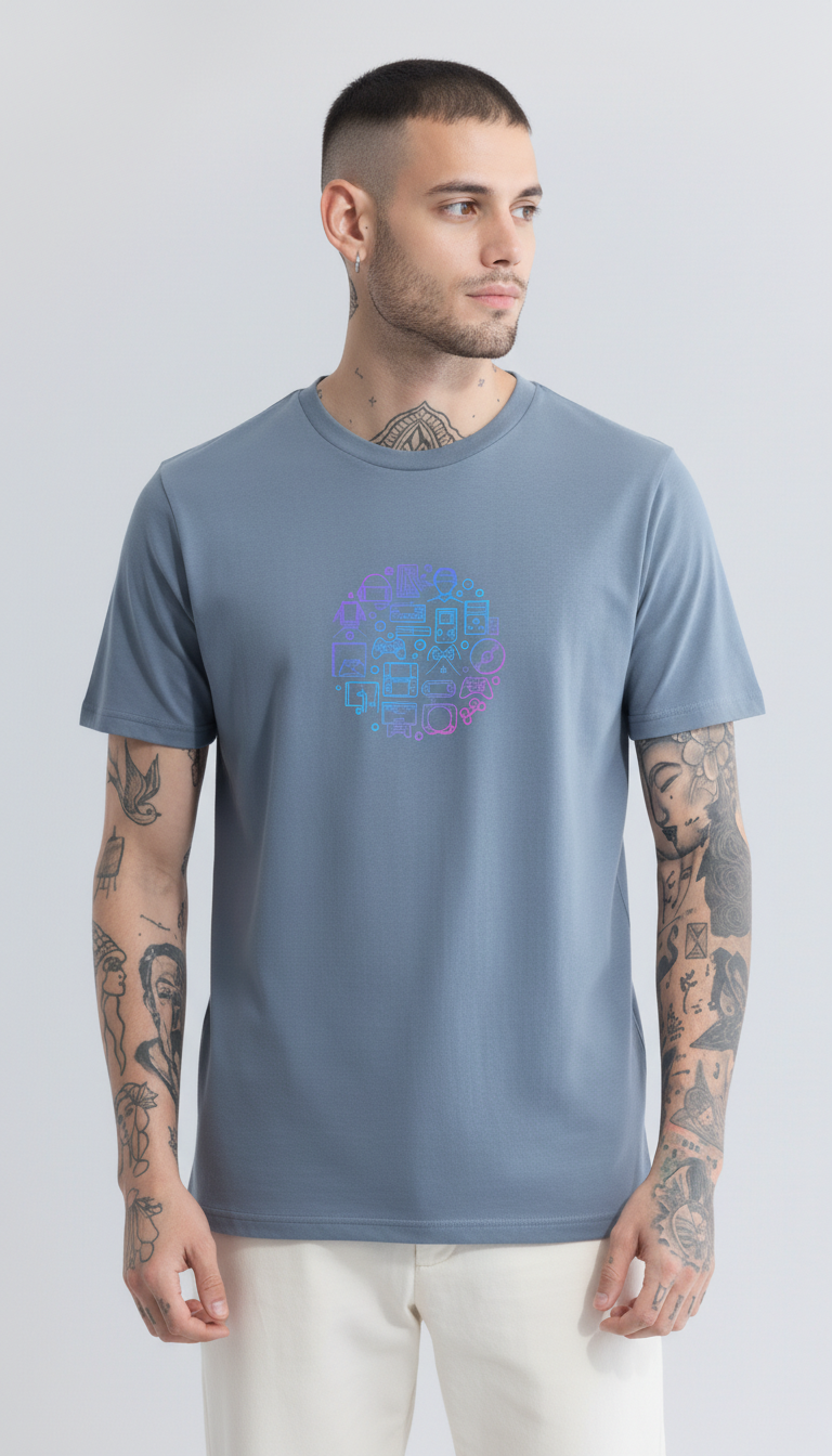 Men Regular Pure Cotton Printed T-Shirt