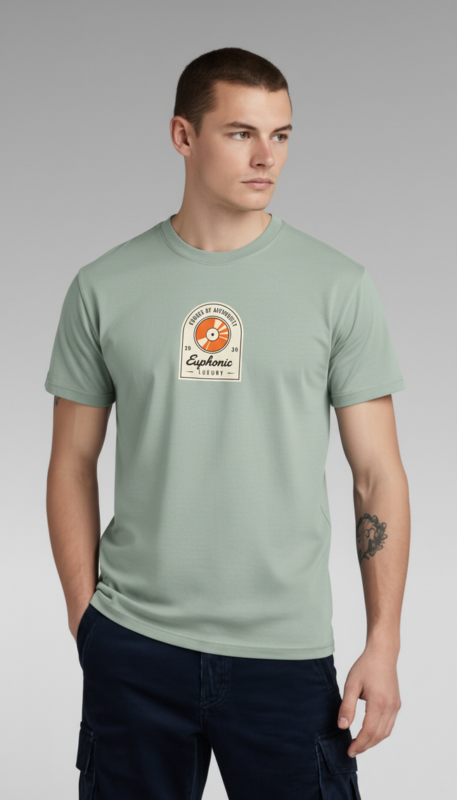 Men Regular Pure Cotton Printed T-Shirt