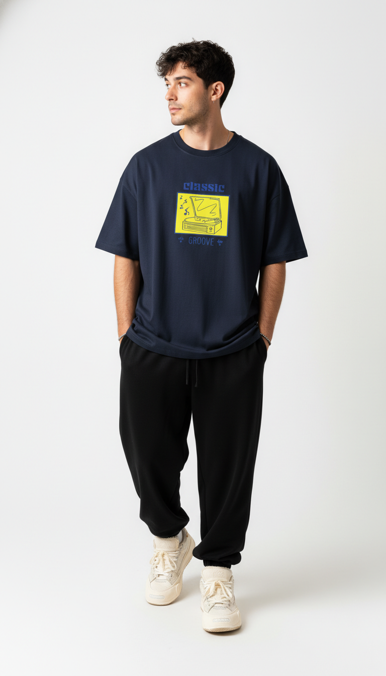 Men Oversized Cotton Printed T-Shirt