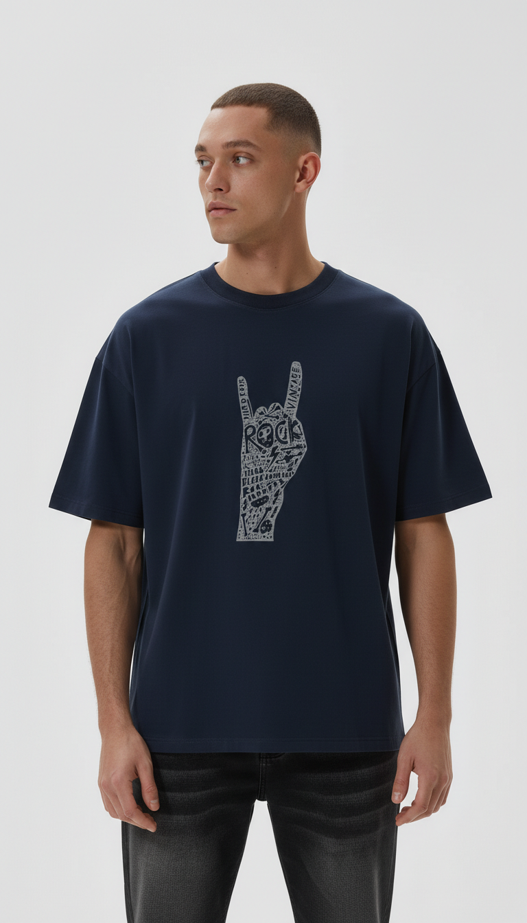 Men Oversized Cotton Printed T-Shirt