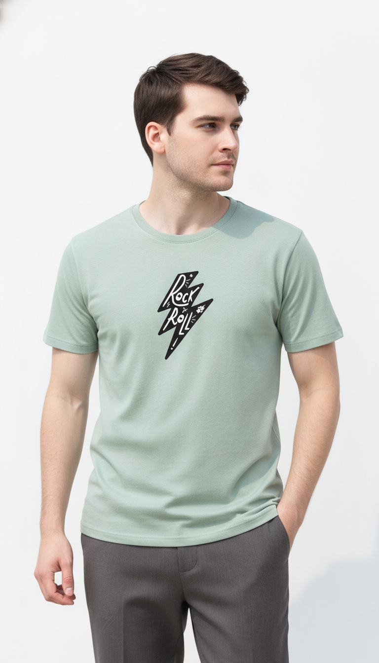 Men Regular Pure Cotton Printed T-Shirt